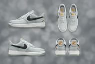 Here's a detailed look at the impending Nike Air Force 1 Low Wolf Grey Black University Gold colorway (Image via Sportskeeda)